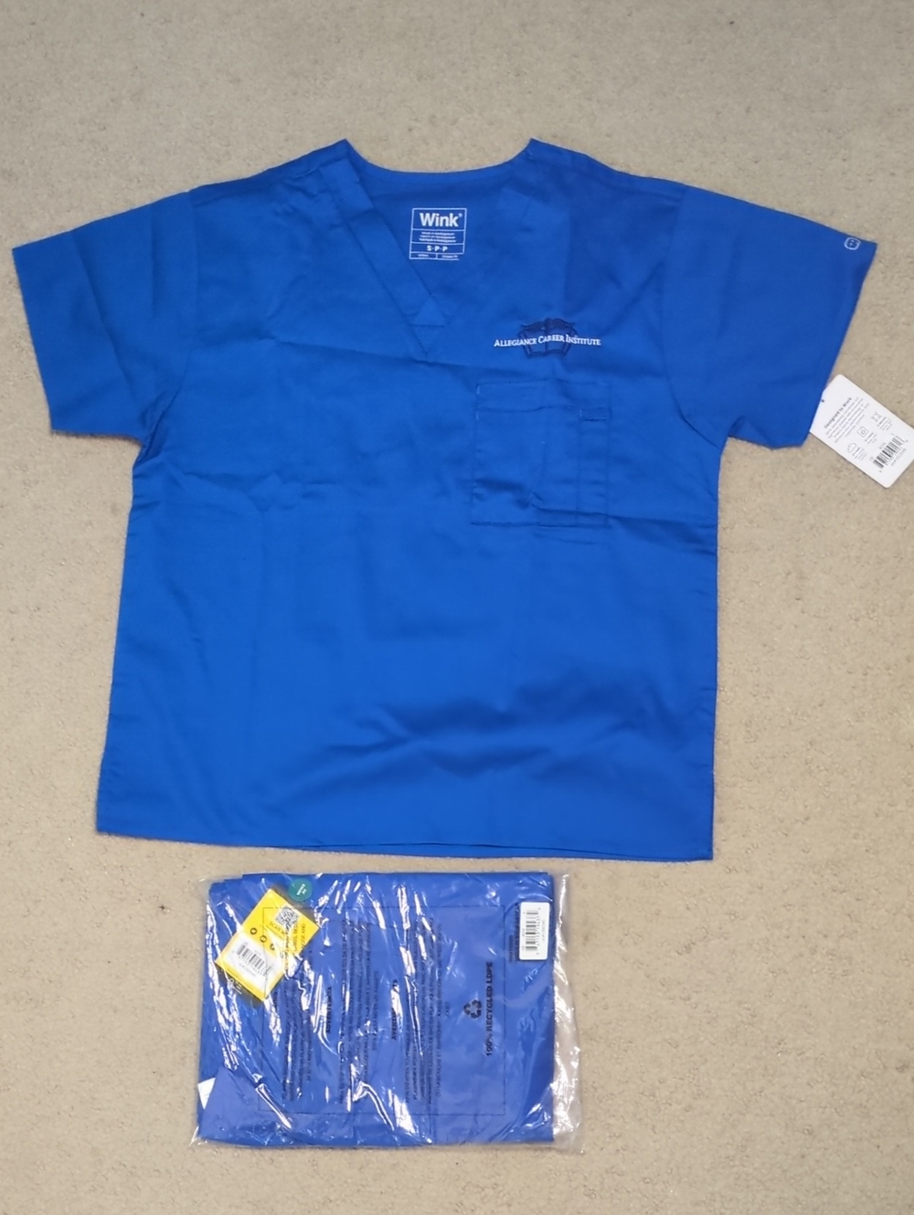 Wink Short Sleeve Scrub Set in Royal Blue, Completely New